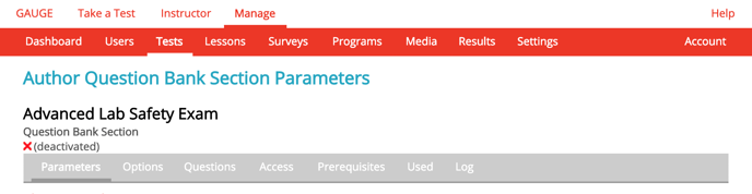 Gauge-Test-Parameters